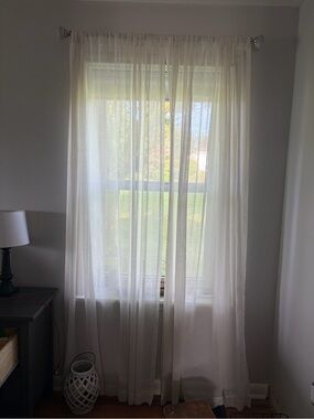 4 Sheer Curtain Panels in White-Cream
